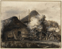 P+ 026
<br/>
Boerderij met hooiberg
<br/>
<em>Koninck, Jacob (1614-1690)</em>